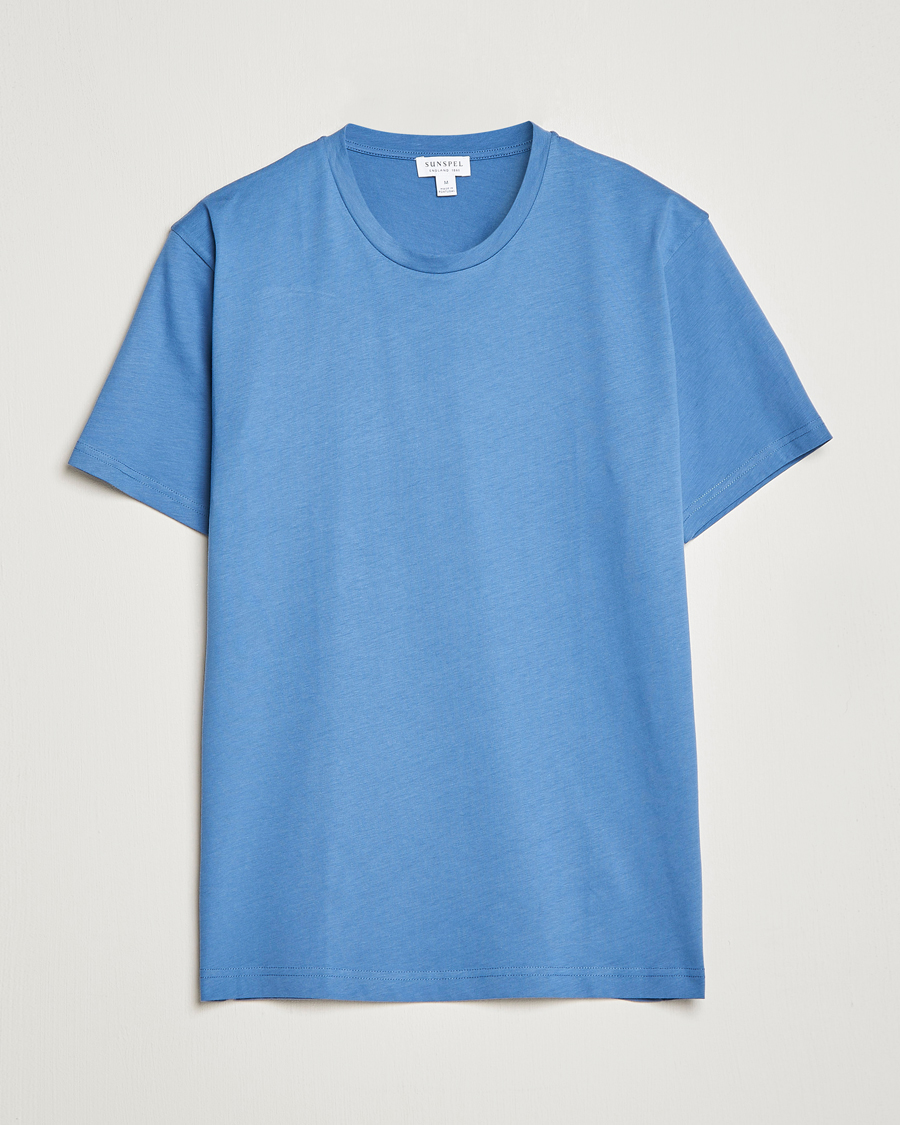 Homme | T-shirts | Sunspel | Riviera Organic Tee Blue Stone