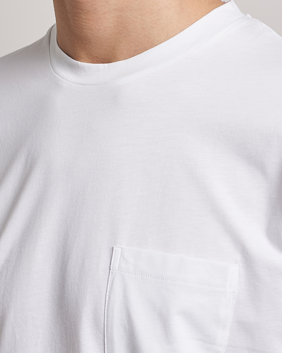 Homme | T-shirts | Sunspel | Riviera Pocket Crew Neck T-Shirt White