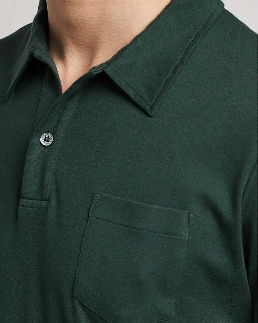 Homme | Polos | Sunspel | Sea Island Jersey Riviera Polo Seaweed