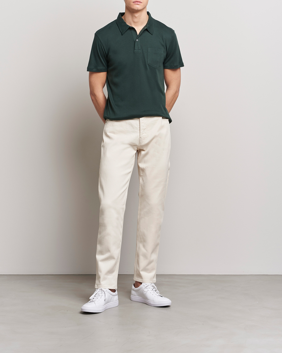Homme | Pantalons | Sunspel | Five Pocket Cotton Twill Trousers Undyed