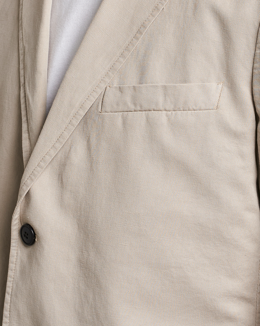 Homme | Blazers | Sunspel | Unconstructed Cotton/Linen Blazer Light Sand