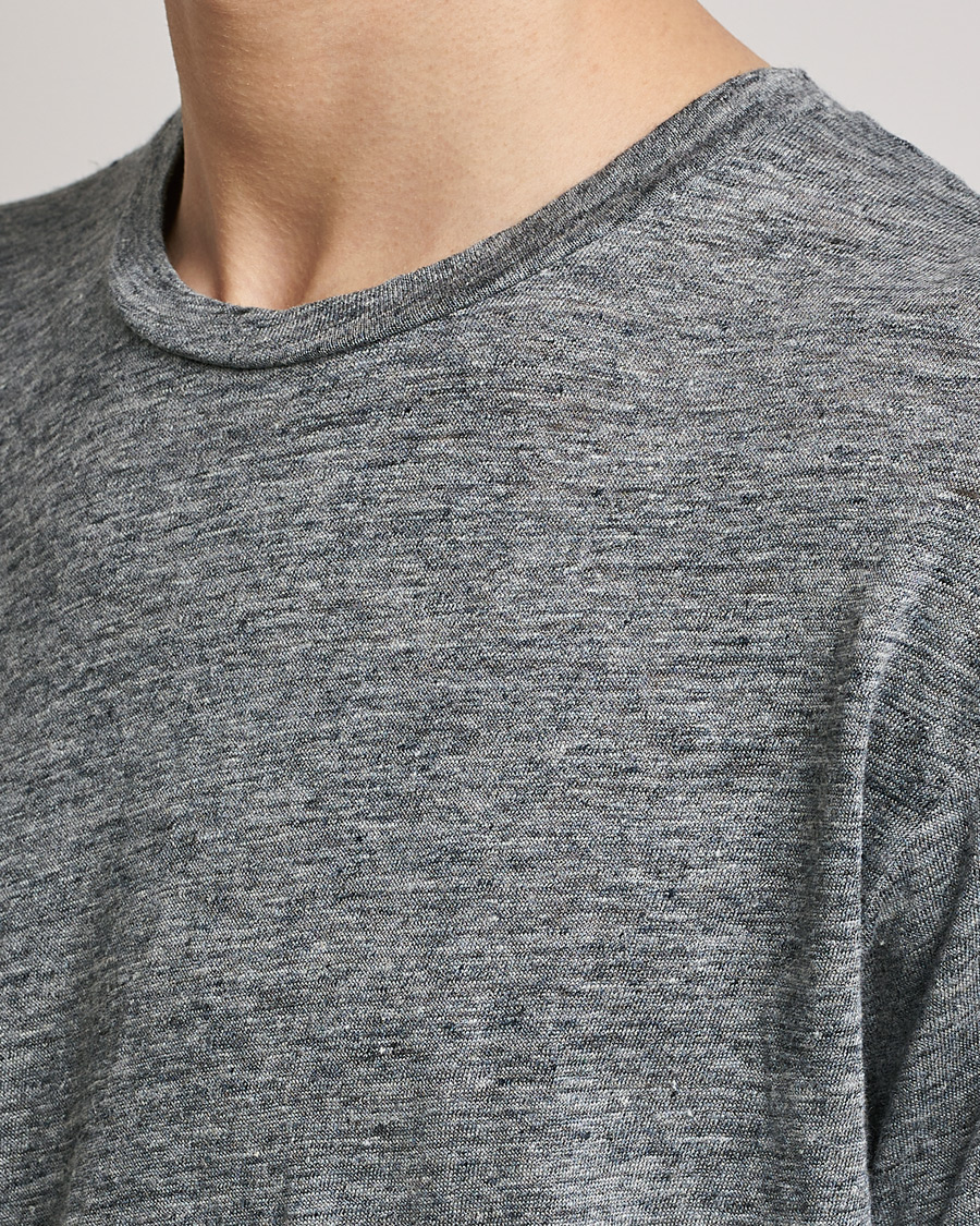 Homme | T-shirts | Sunspel | Linen T-Shirt Mid Grey Melange