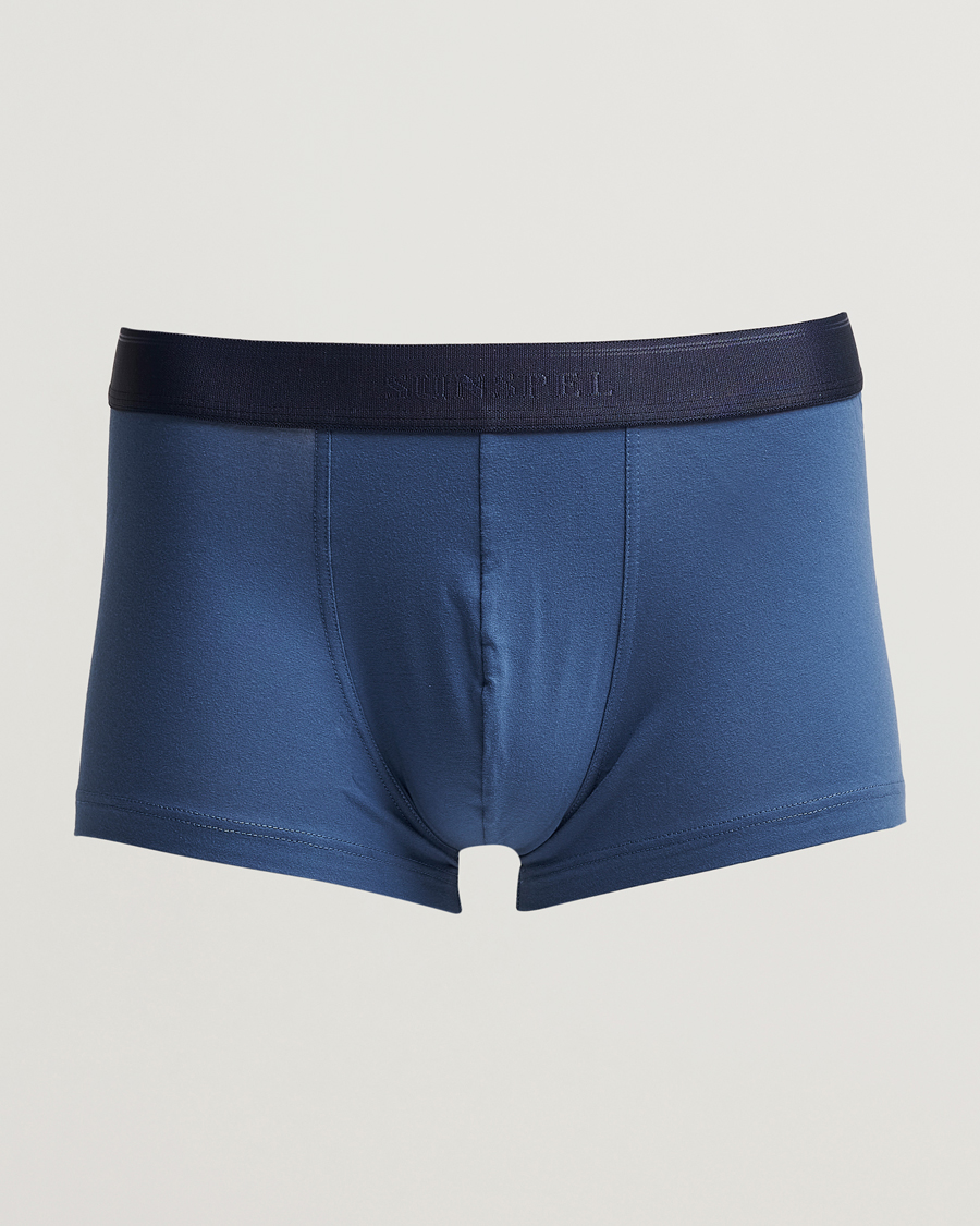 Homme | Sous-Vêtements Et Chaussettes | Sunspel | Cotton Stretch Trunk Atlantic Blue