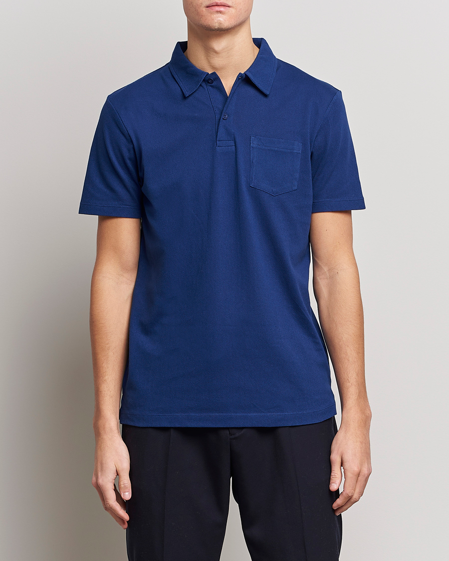 Homme | Polos À Manches Courtes | Sunspel | Riviera Polo Shirt Space Blue