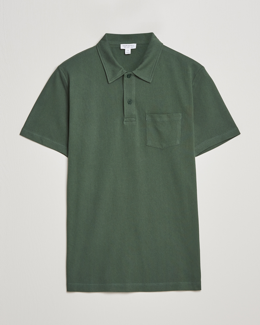 Homme | Polos | Sunspel | Riviera Polo Shirt Dark Green
