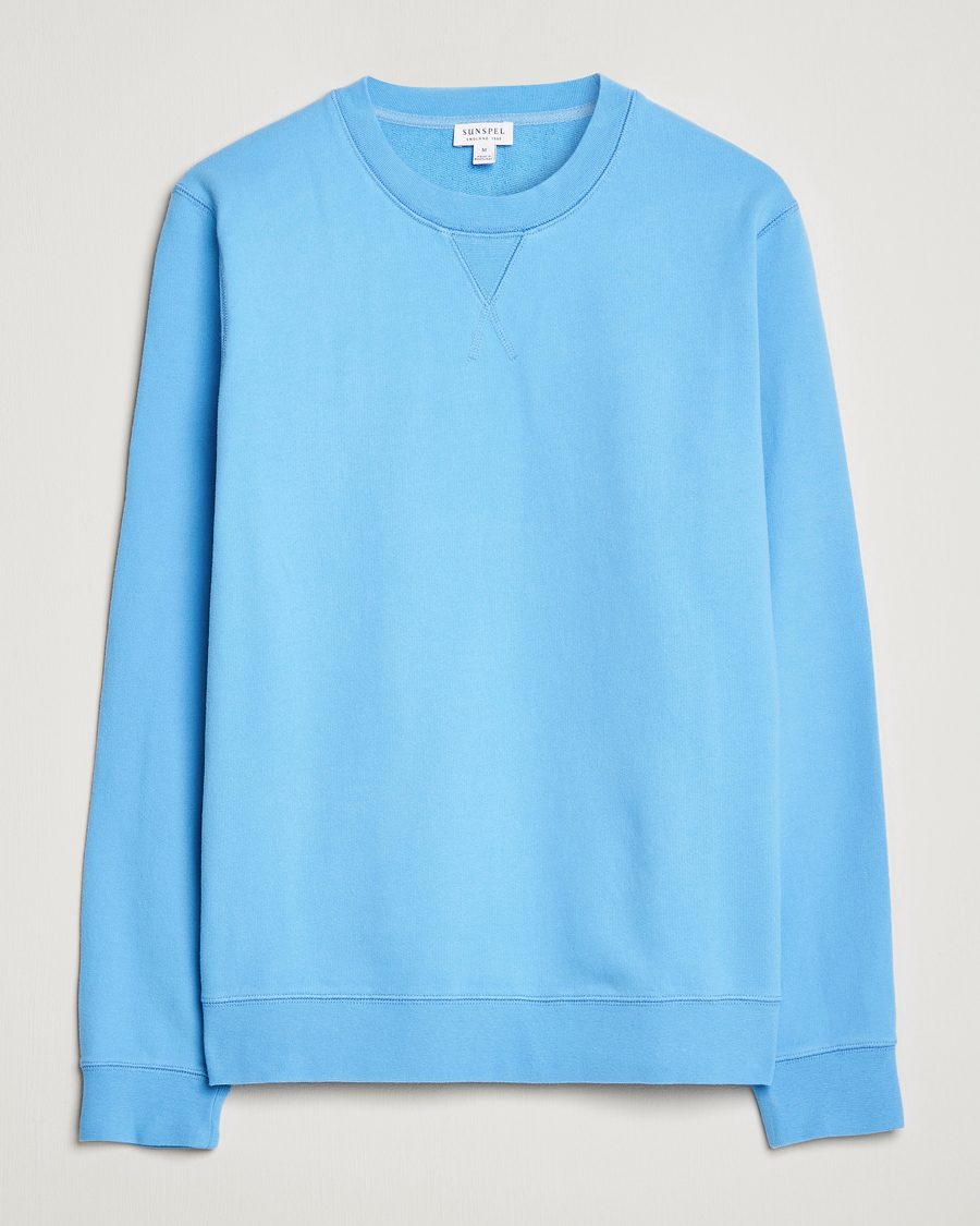 Homme | Pulls Et Tricots | Sunspel | Loopback Sweatshirt Ocean Blue
