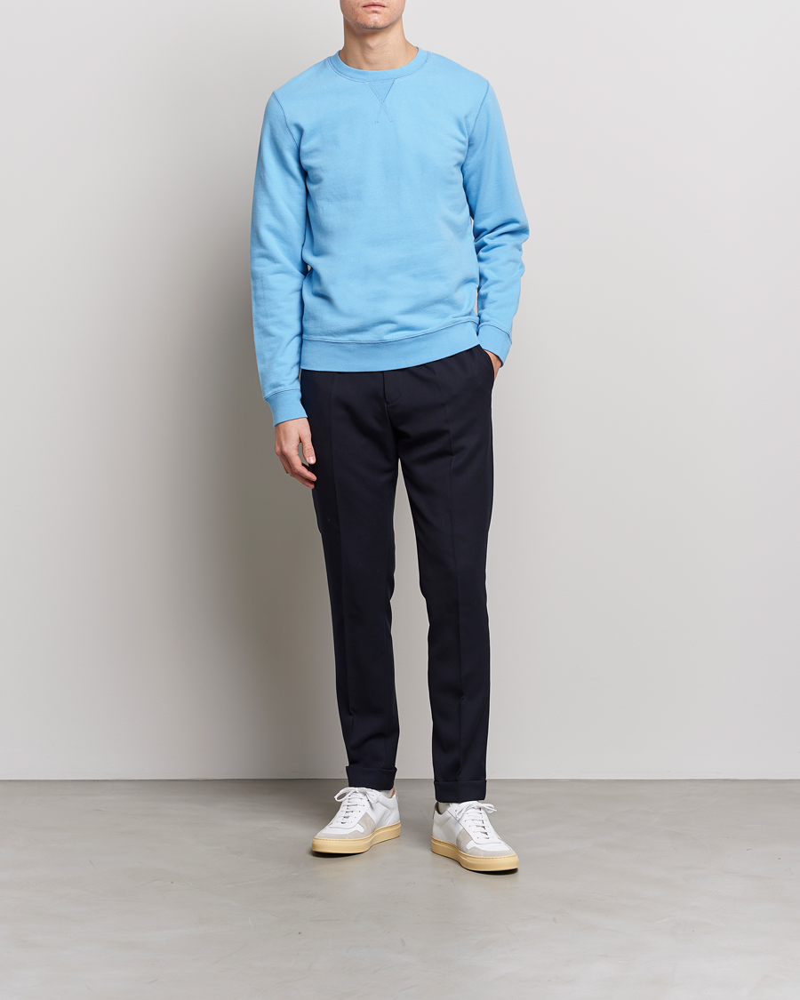 Homme | Pulls Et Tricots | Sunspel | Loopback Sweatshirt Ocean Blue