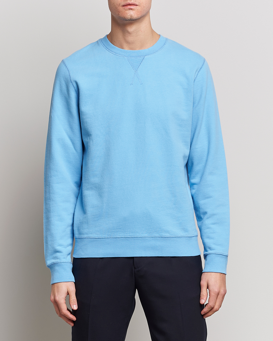 Homme | Pulls Et Tricots | Sunspel | Loopback Sweatshirt Ocean Blue