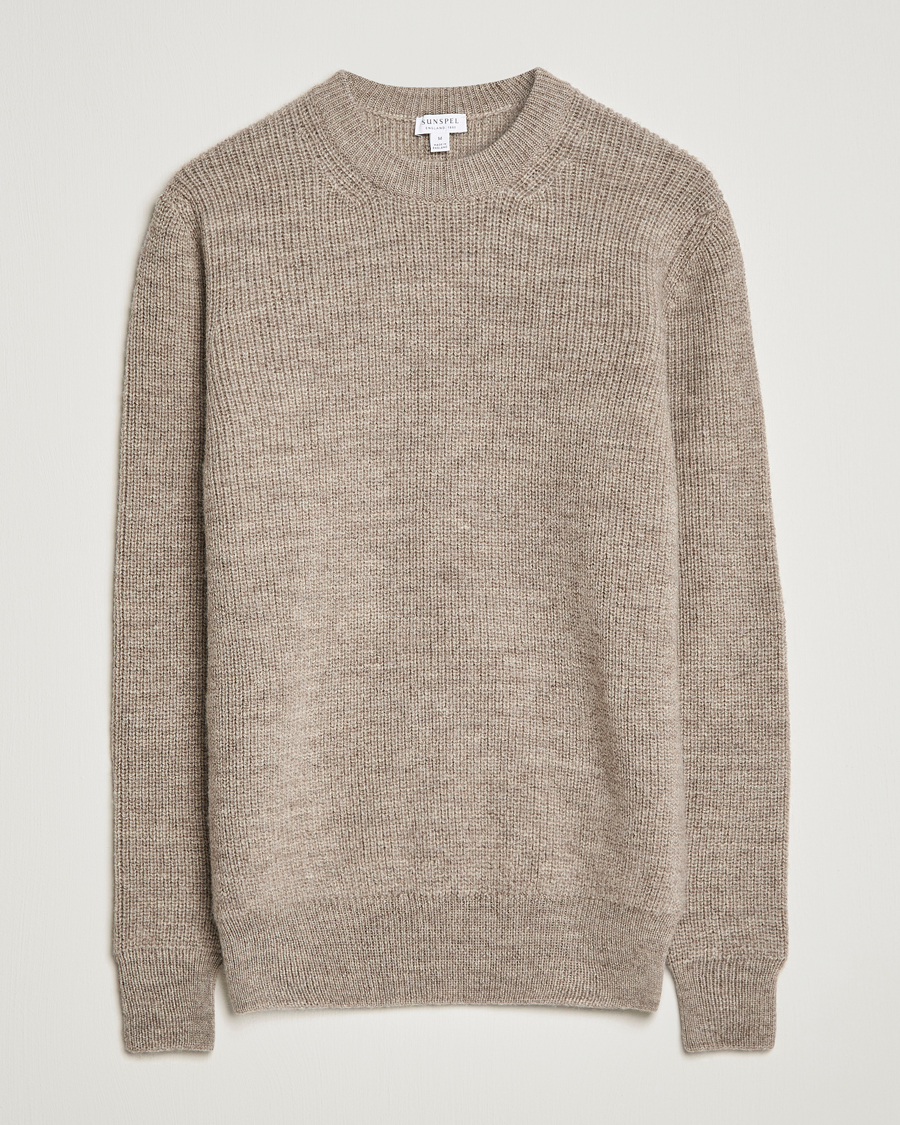 Homme | Pulls Et Tricots | Sunspel | Luxury British Wool Jumper Natural Oatmeal