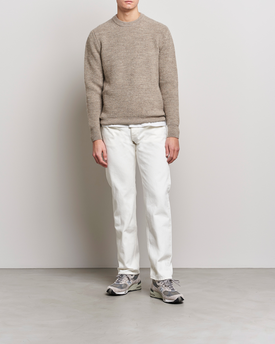 Homme | Pulls Et Tricots | Sunspel | Luxury British Wool Jumper Natural Oatmeal