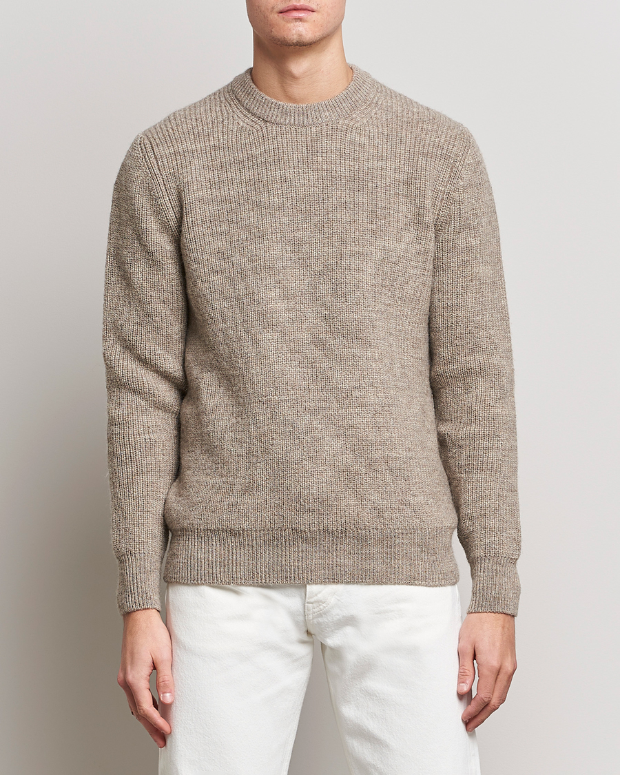 Homme | Pulls Et Tricots | Sunspel | Luxury British Wool Jumper Natural Oatmeal