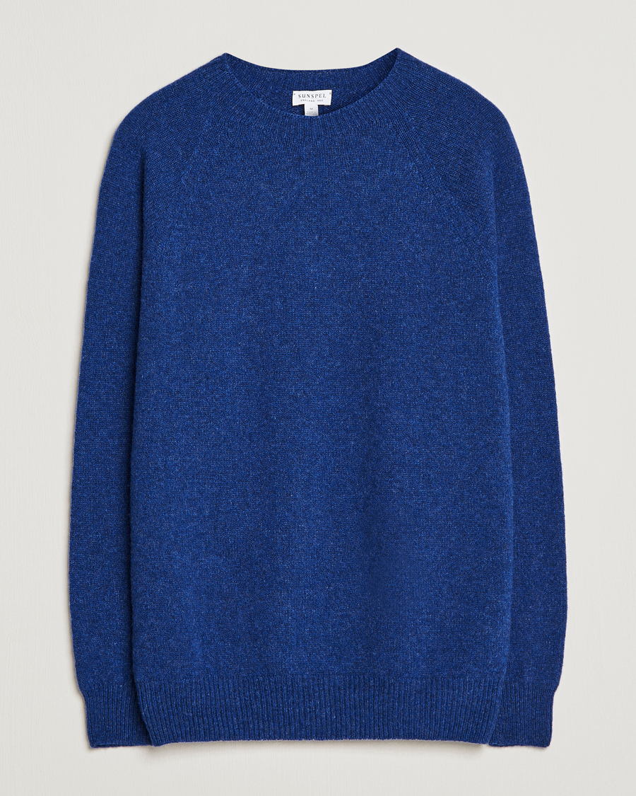 Homme | Pulls Et Tricots | Sunspel | Lambswool Crewneck Space Blue