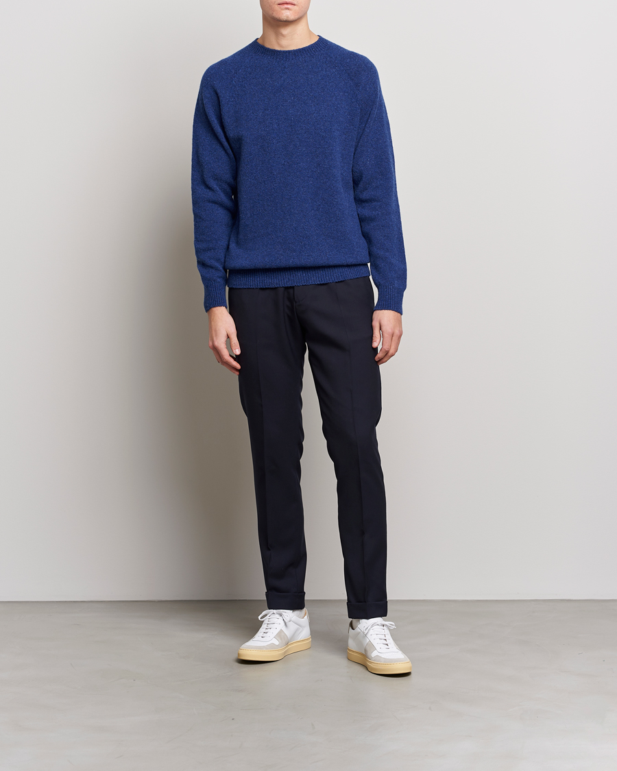 Homme | Pulls Et Tricots | Sunspel | Lambswool Crewneck Space Blue