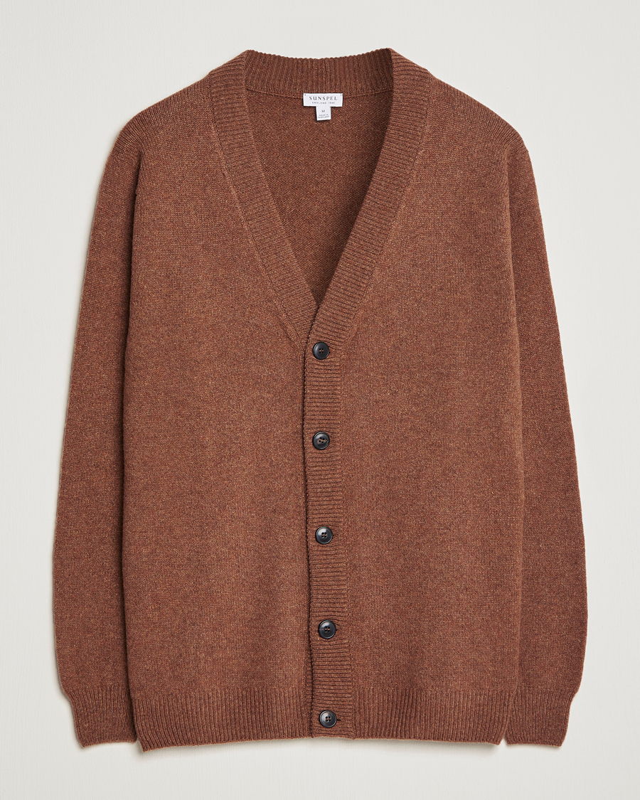Homme | Pulls Et Tricots | Sunspel | Lambswool Cardigan Pecan