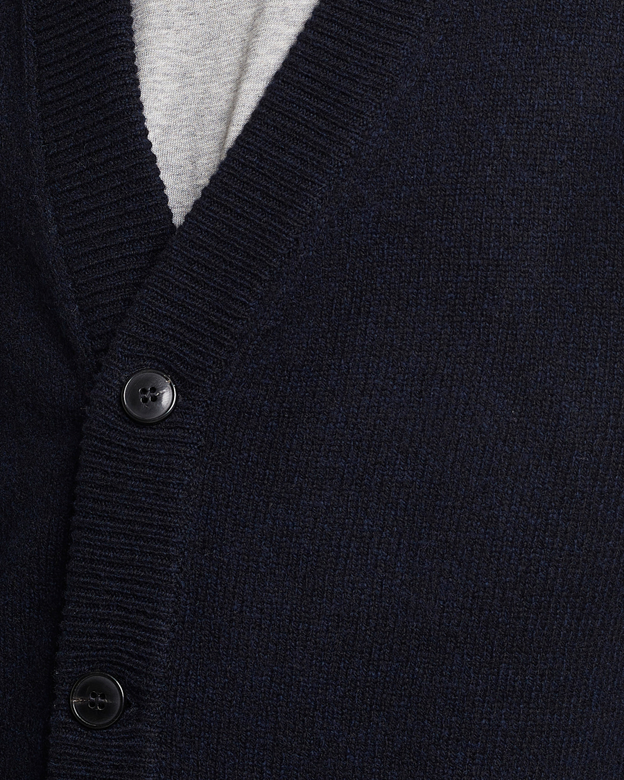 Homme | Pulls Et Tricots | Sunspel | Lambswool Cardigan Dark Navy Mouline
