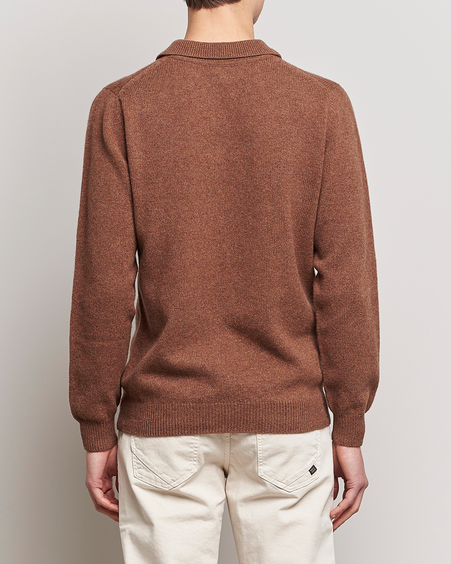 Homme | Pulls Et Tricots | Sunspel | Lambswool Poloshirt Pecan