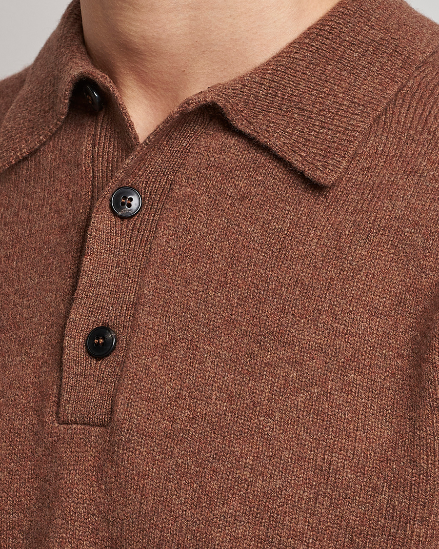 Homme | Pulls Et Tricots | Sunspel | Lambswool Poloshirt Pecan