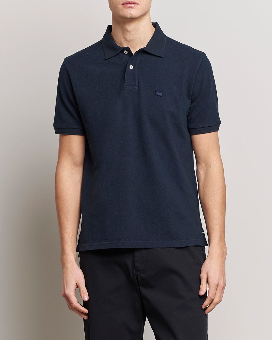 Homme | Polos | Woolrich | Classic American Polo Melton Blue