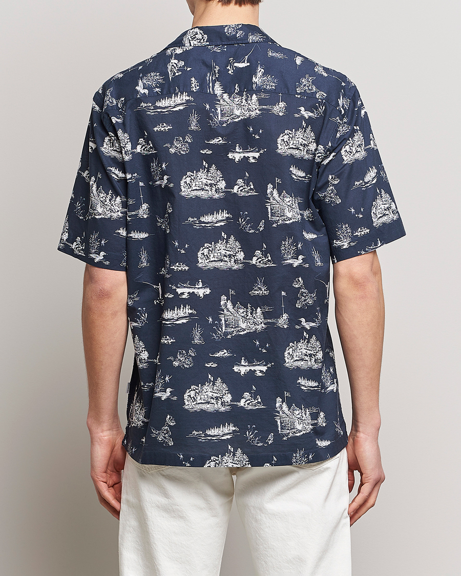 Homme | Chemises | Woolrich | Zavikon Printed Short Sleeve Resort Shirt Melton Blue