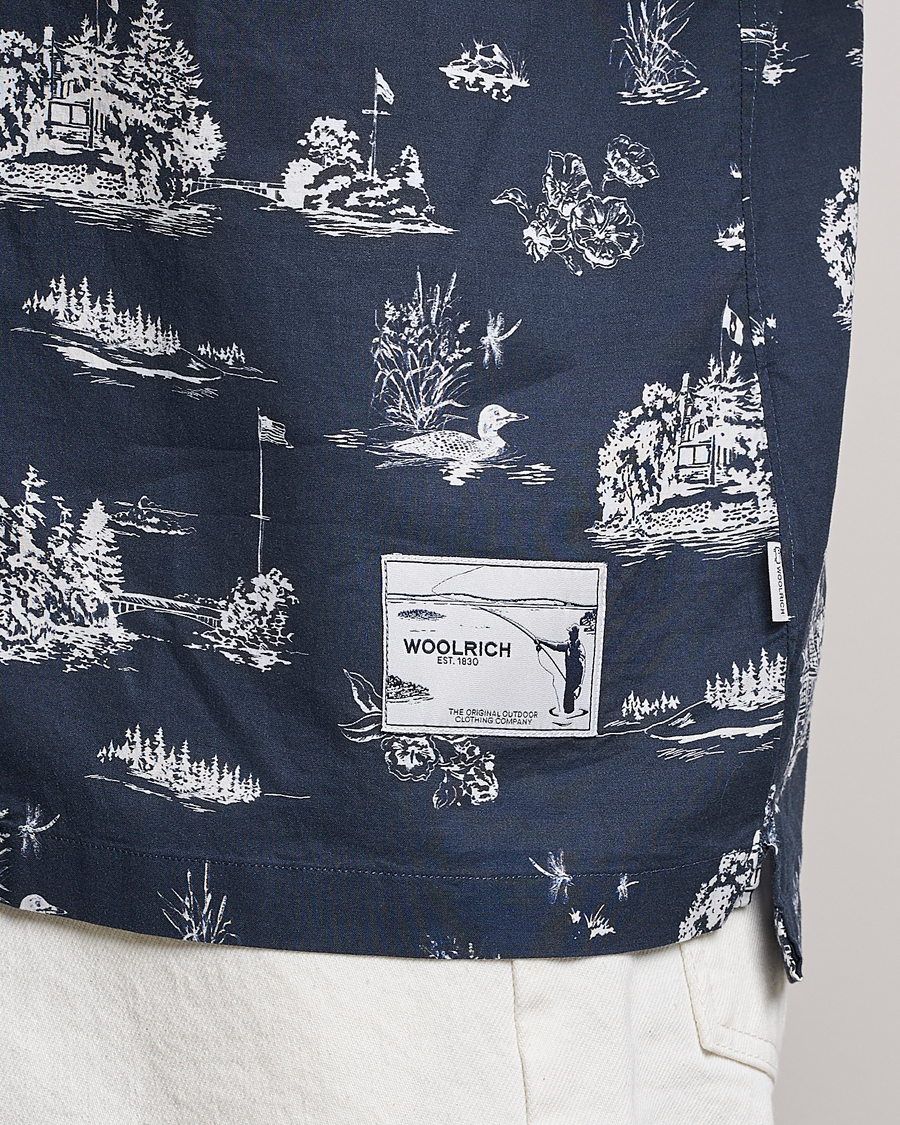 Homme | Chemises | Woolrich | Zavikon Printed Short Sleeve Resort Shirt Melton Blue