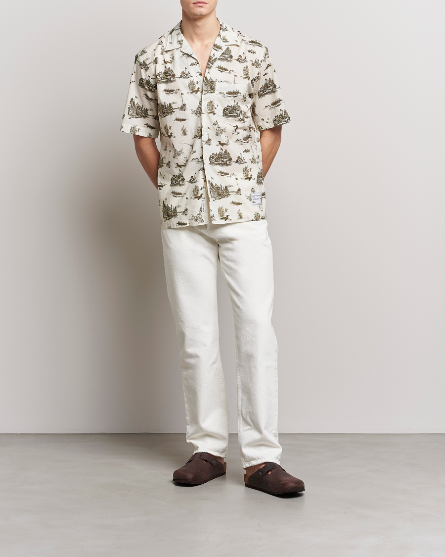 Homme | Chemises | Woolrich | Zavikon Printed Short Sleeve Resort Shirt Milky Cream