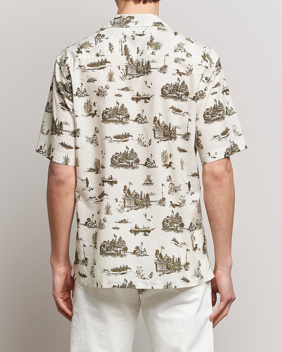 Homme | Chemises | Woolrich | Zavikon Printed Short Sleeve Resort Shirt Milky Cream
