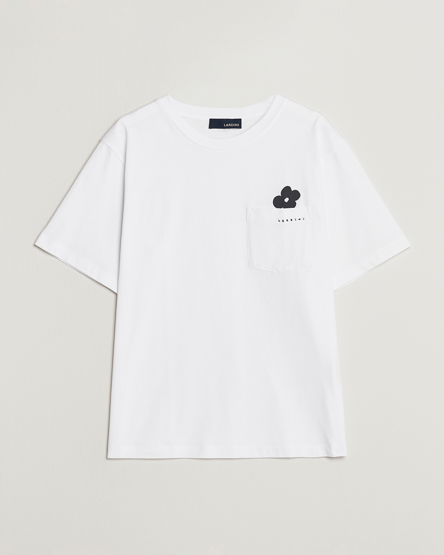 Homme | T-shirts | Lardini | Fiore Tasca Printet Logo T-Shirt White