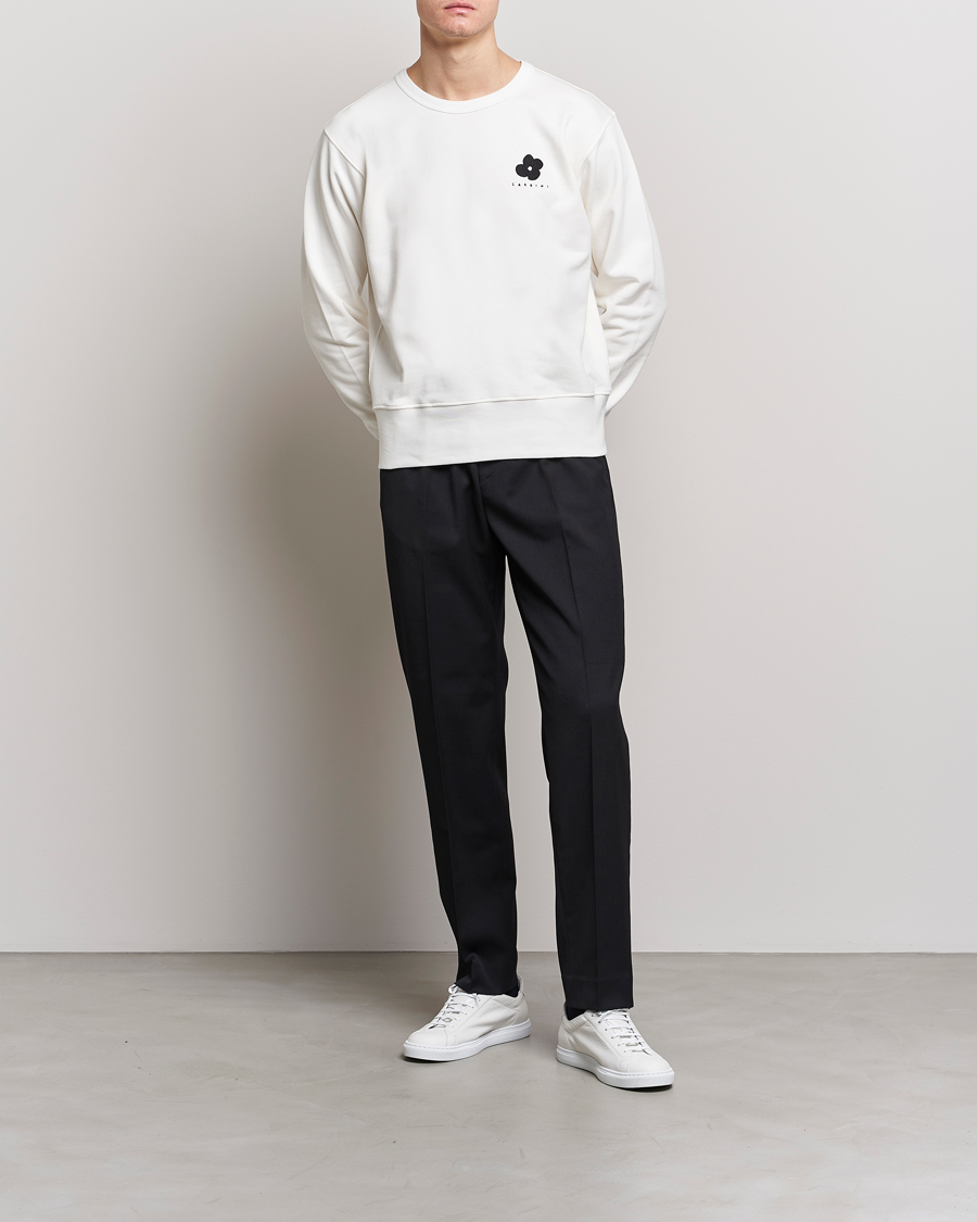 Homme | Pulls Et Tricots | Lardini | Cotton Embroidery Logo Sweatshirt White