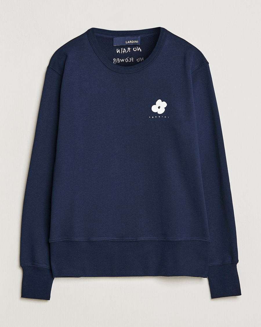 Homme | Pulls Et Tricots | Lardini | Cotton Embroidery Logo Sweatshirt Navy