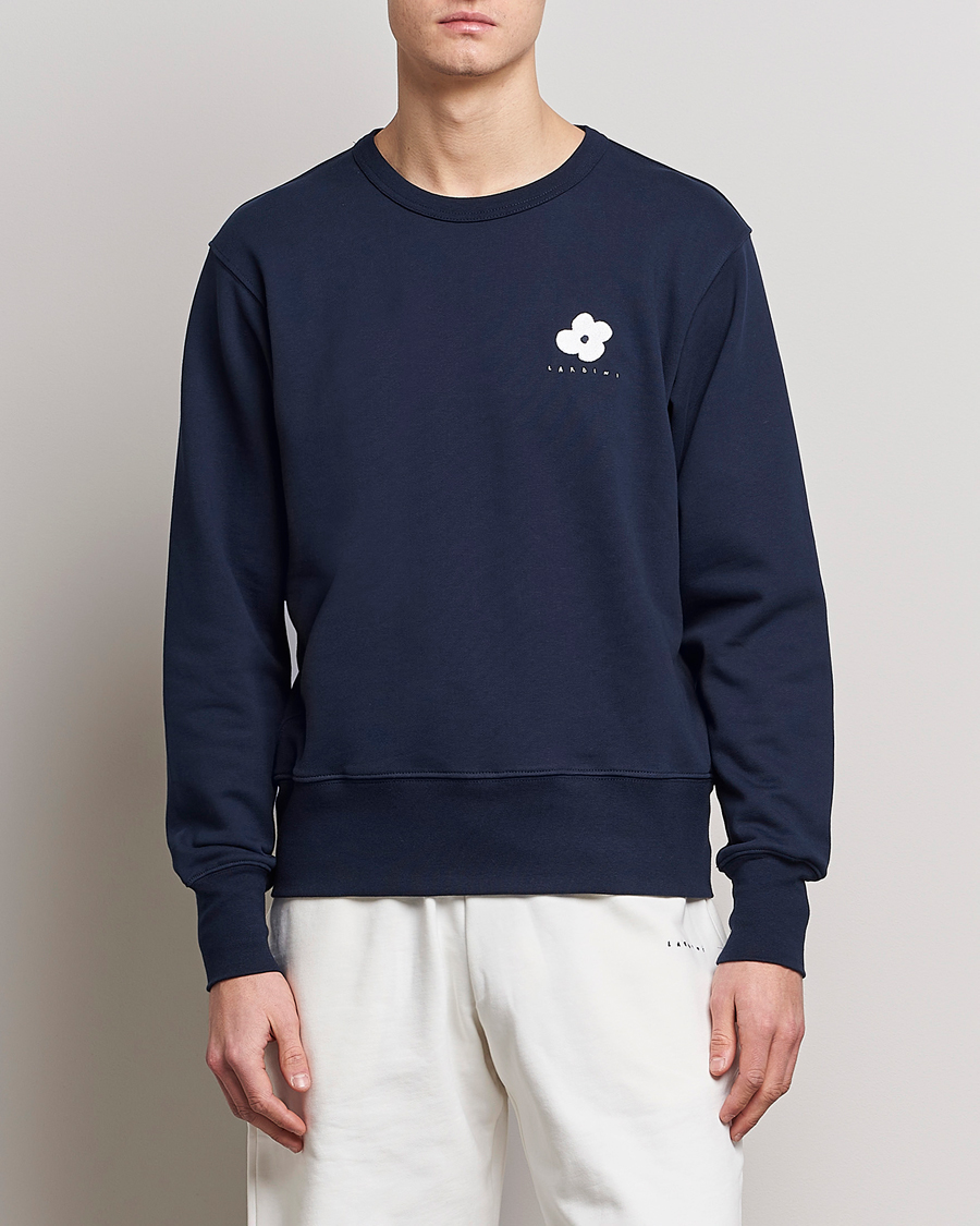 Homme | Pulls Et Tricots | Lardini | Cotton Embroidery Logo Sweatshirt Navy