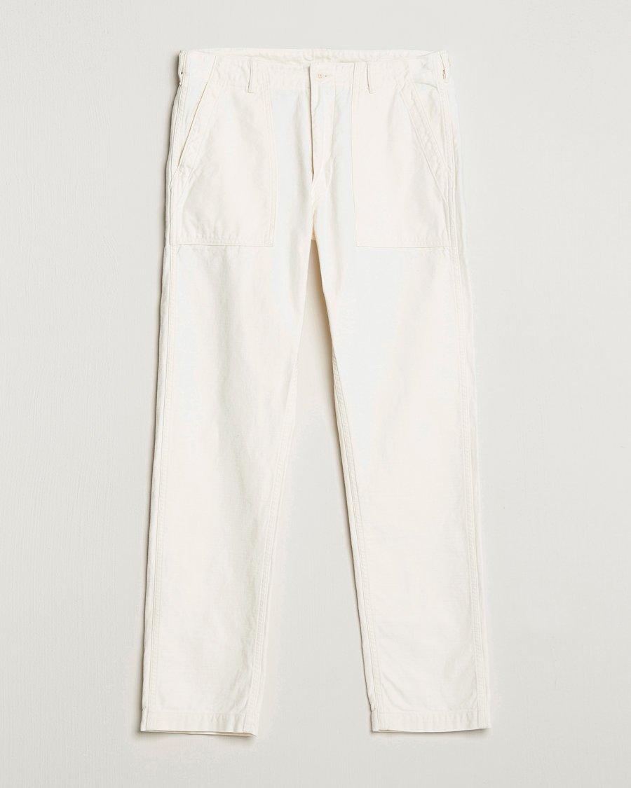 Homme | Pantalons | orSlow | Slim Fit Original Sateen Fatigue Pants Ecru
