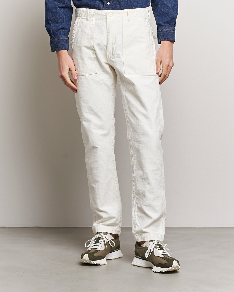 Homme | Pantalons | orSlow | Slim Fit Original Sateen Fatigue Pants Ecru