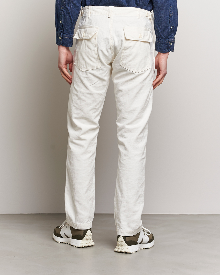 Homme | Pantalons | orSlow | Slim Fit Original Sateen Fatigue Pants Ecru