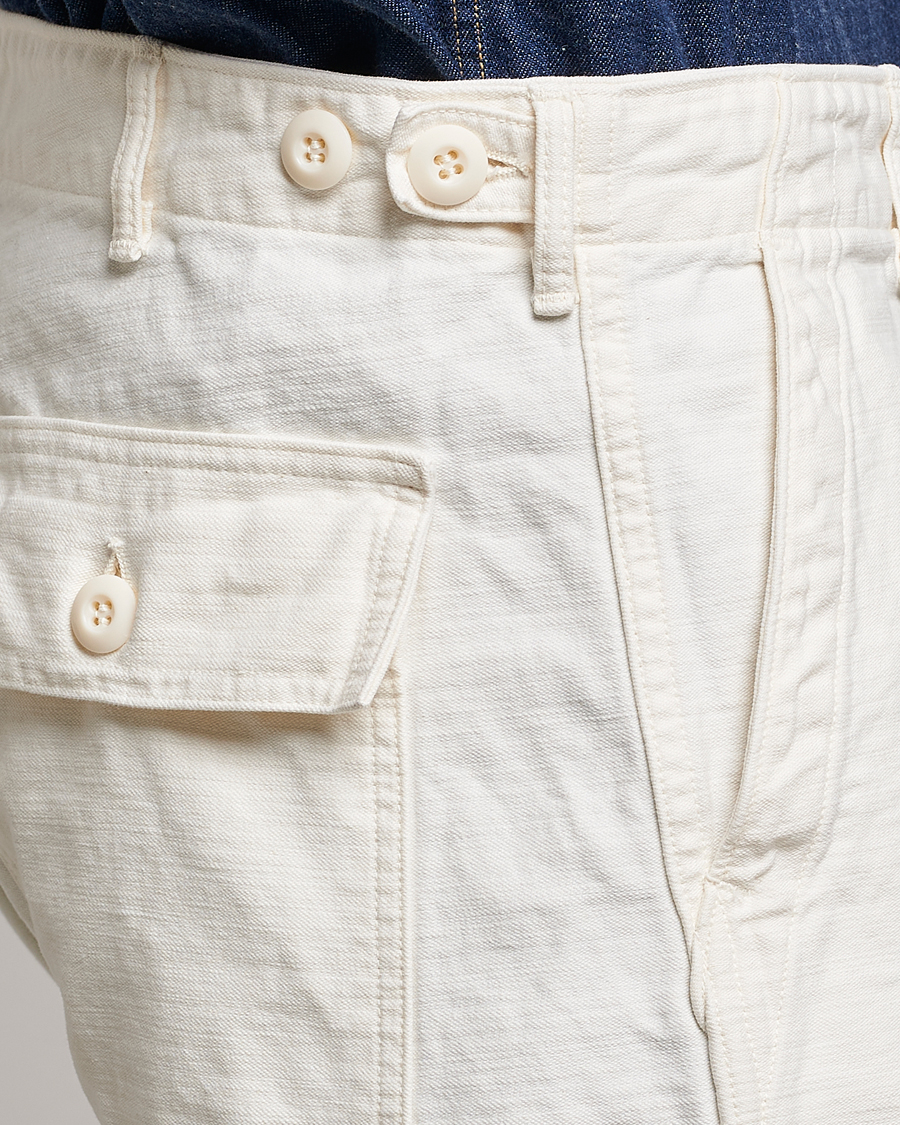 Homme | Pantalons | orSlow | Slim Fit Original Sateen Fatigue Pants Ecru