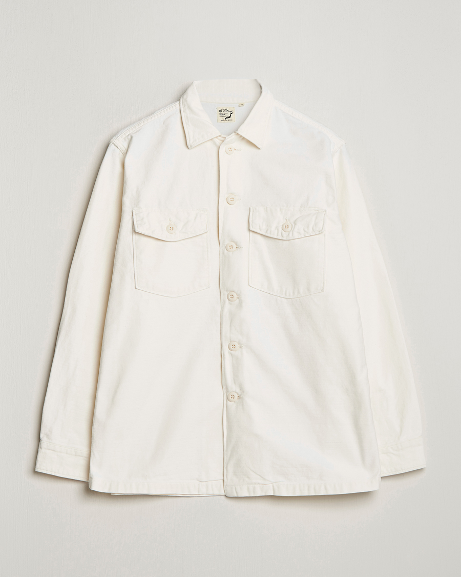Homme | Chemises | orSlow | Cotton Sateen US Army Overshirt Ecru