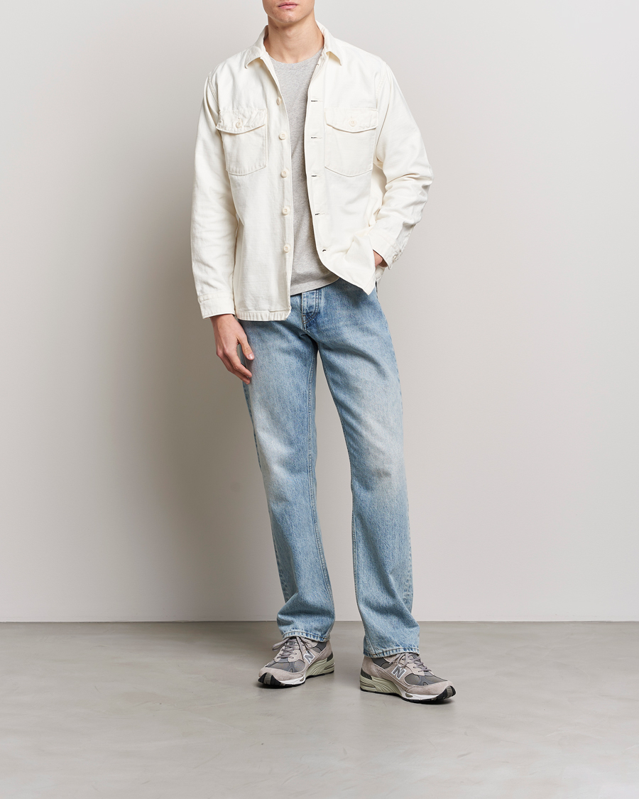 Homme | Chemises | orSlow | Cotton Sateen US Army Overshirt Ecru