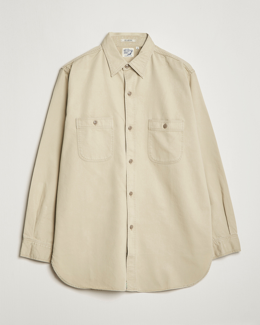 Homme | Chemises | orSlow | Double Pocket Utility Shirt Beige