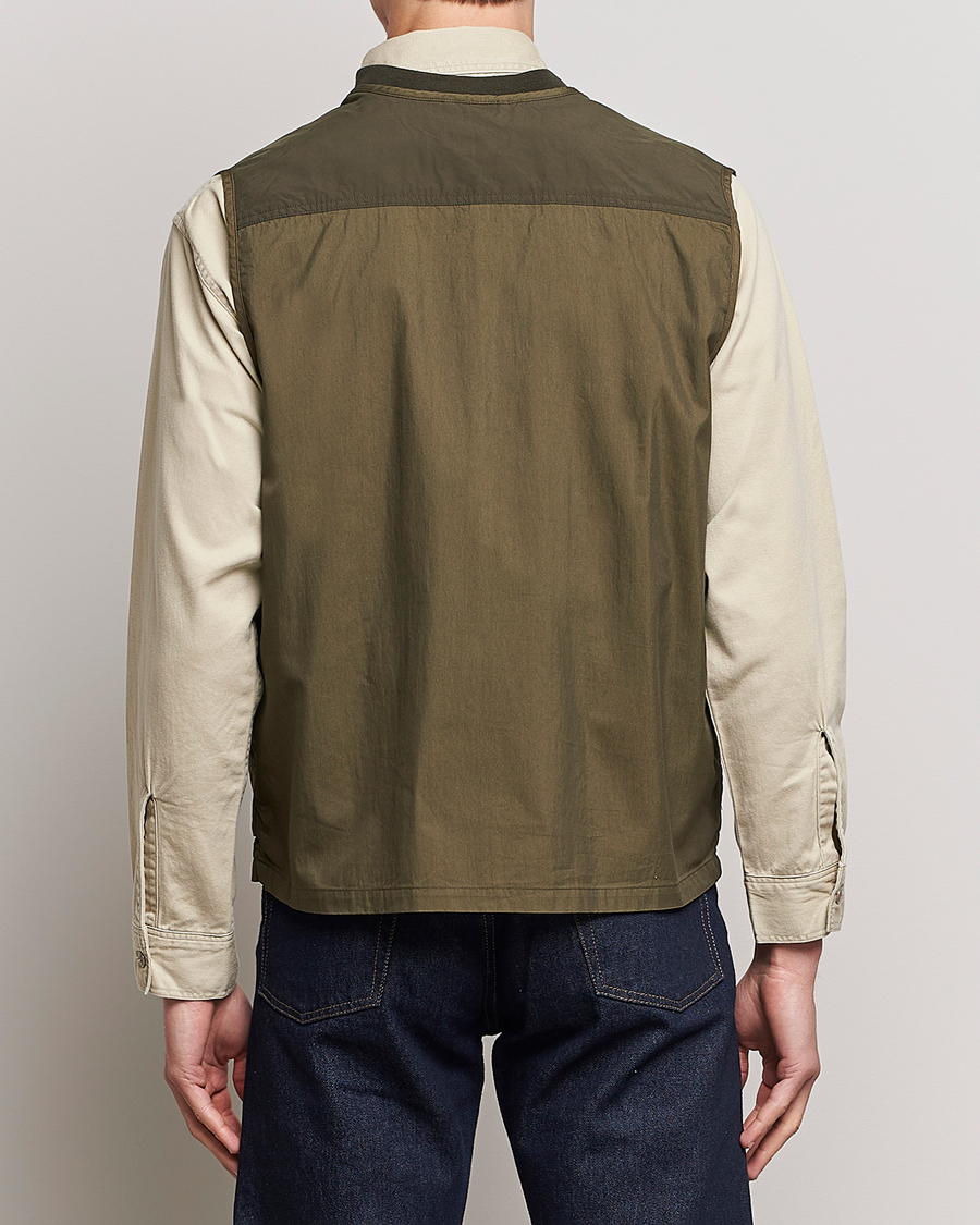Homme | Gilets | orSlow | Cotton Nylon Utility Vest Army Green