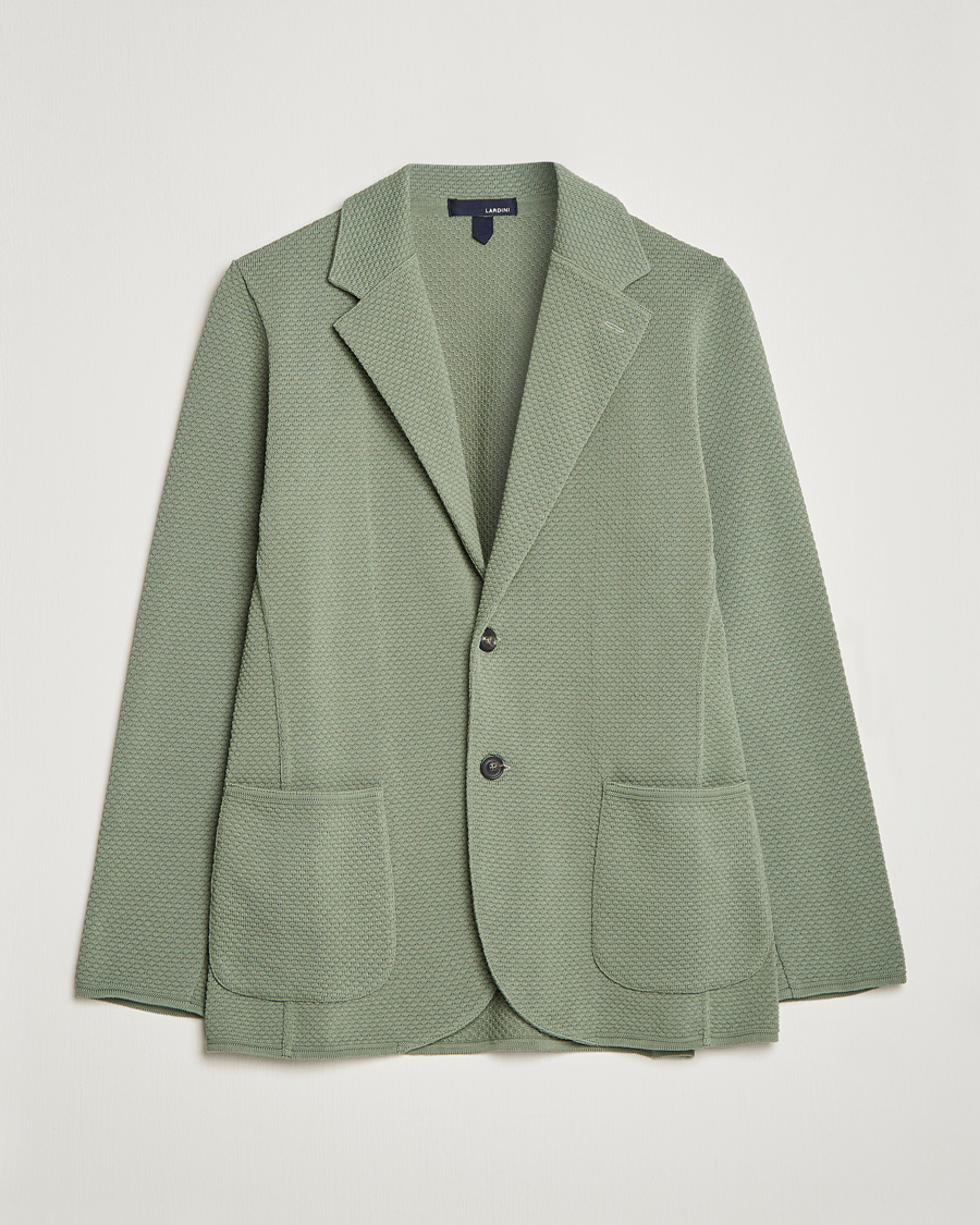 Homme | Blazers | Lardini | Knitted Structure Cotton Blazer Soft Green