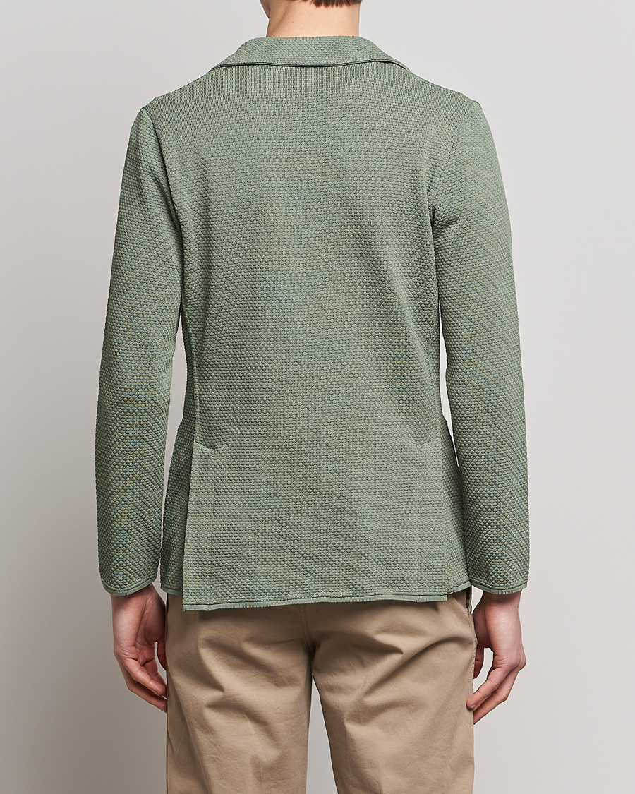 Homme | Blazers | Lardini | Knitted Structure Cotton Blazer Soft Green