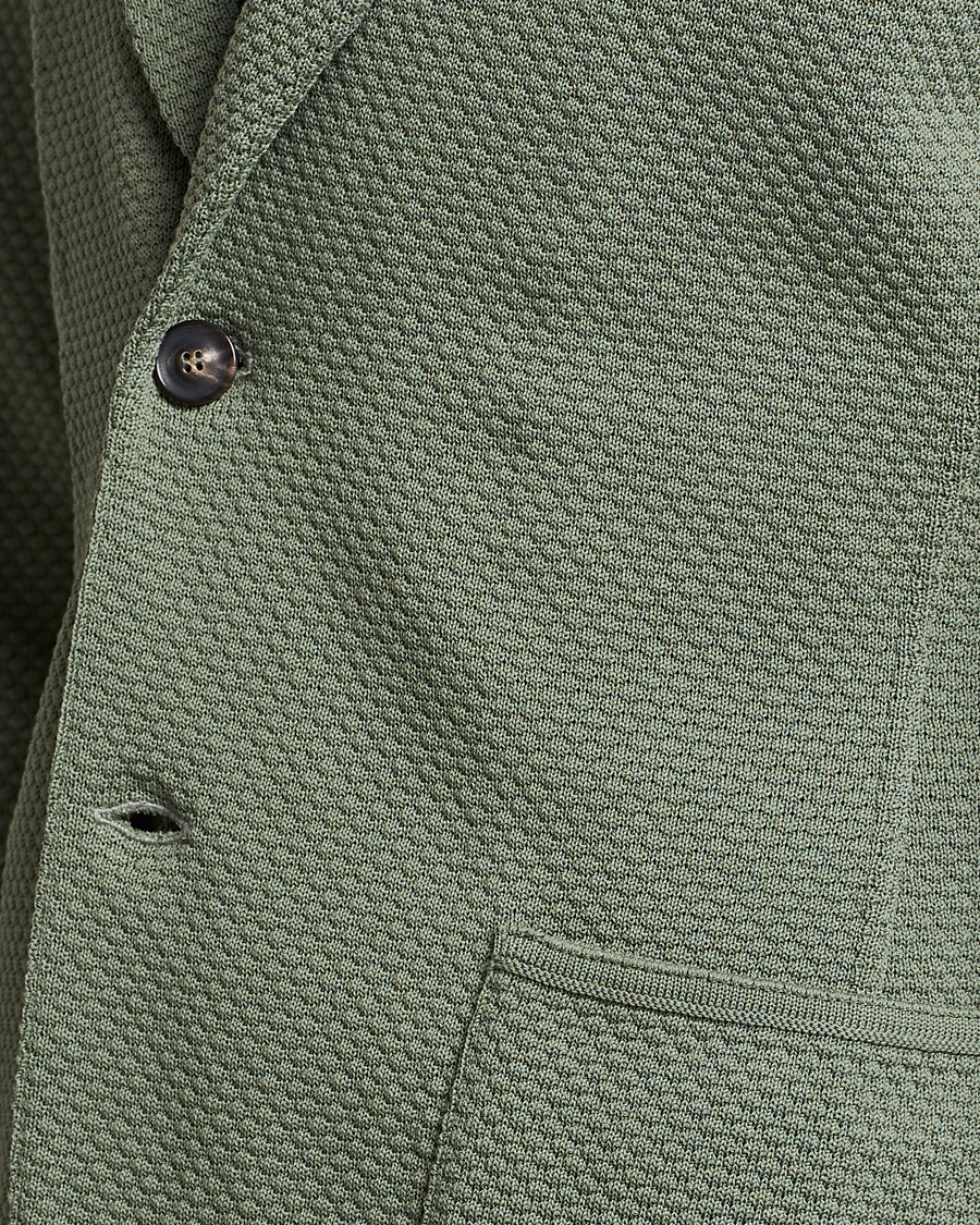 Homme | Blazers | Lardini | Knitted Structure Cotton Blazer Soft Green