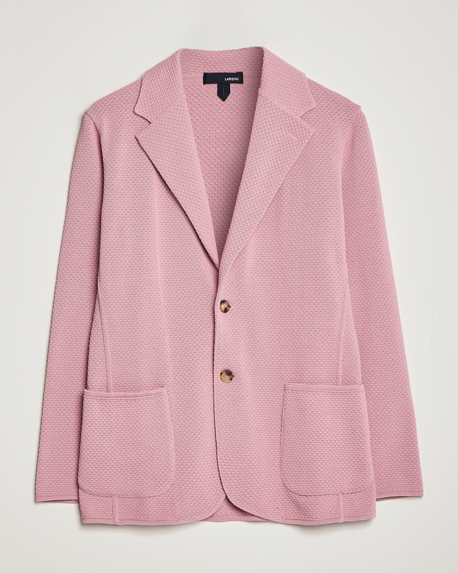 Homme | Blazers | Lardini | Knitted Structure Cotton Blazer Soft Pink