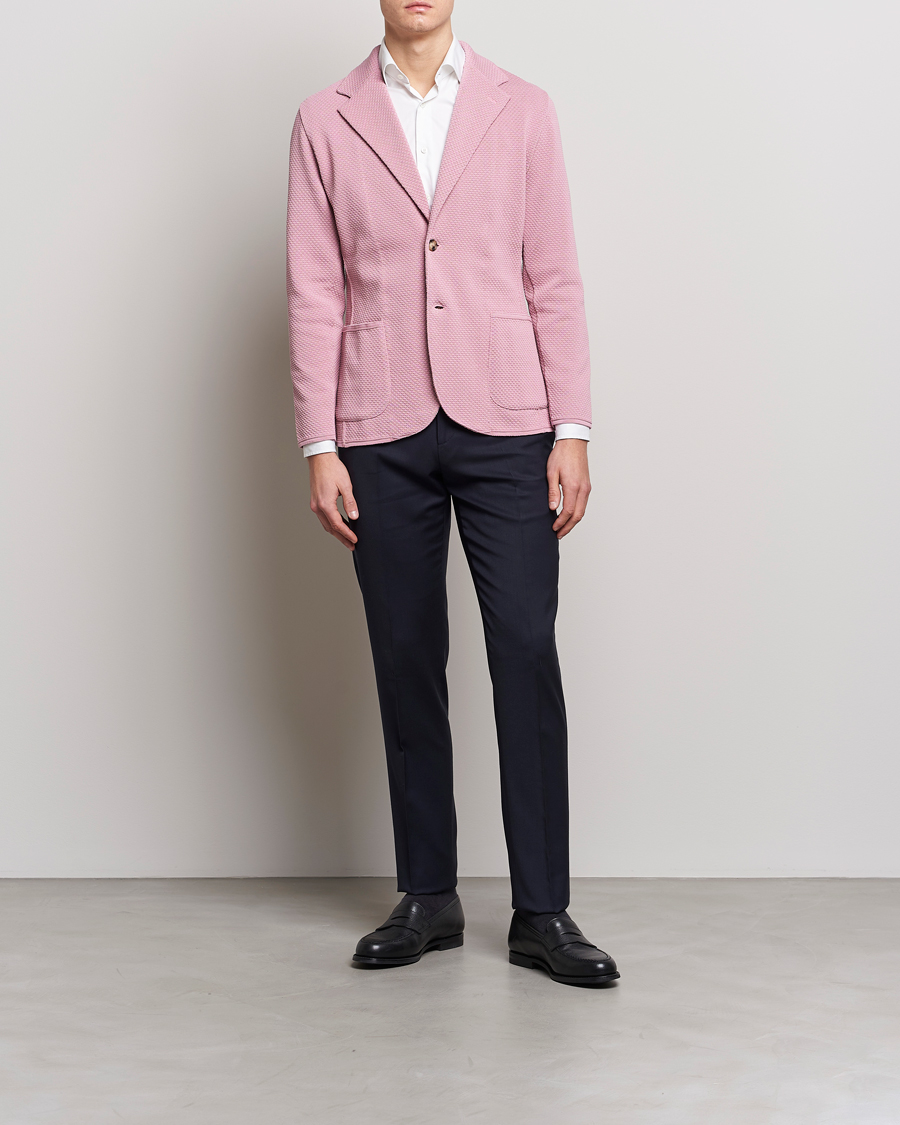 Homme | Blazers | Lardini | Knitted Structure Cotton Blazer Soft Pink
