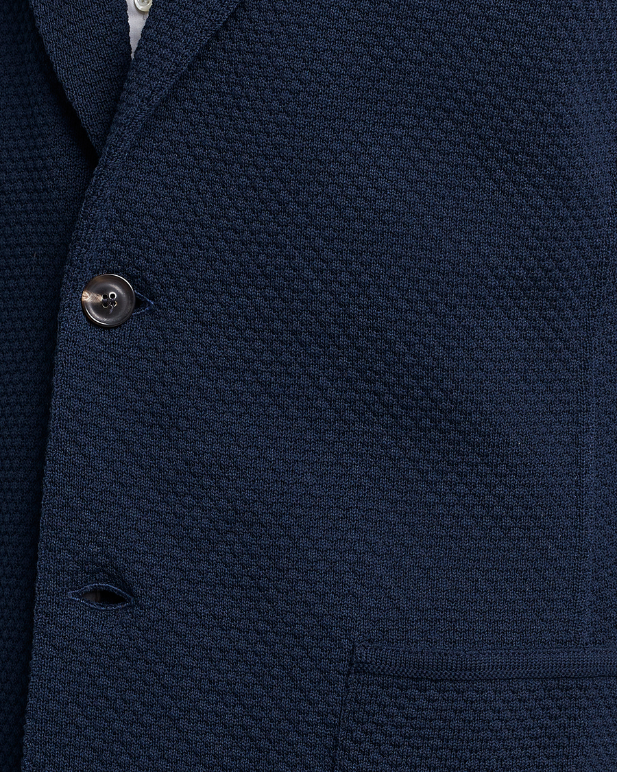 Homme | Blazers | Lardini | Knitted Structure Cotton Blazer Navy