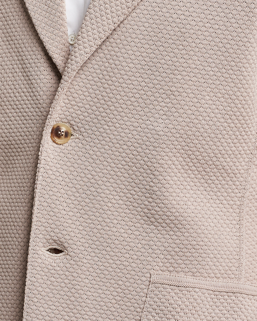 Homme | Blazers | Lardini | Knitted Structure Cotton Blazer Beige