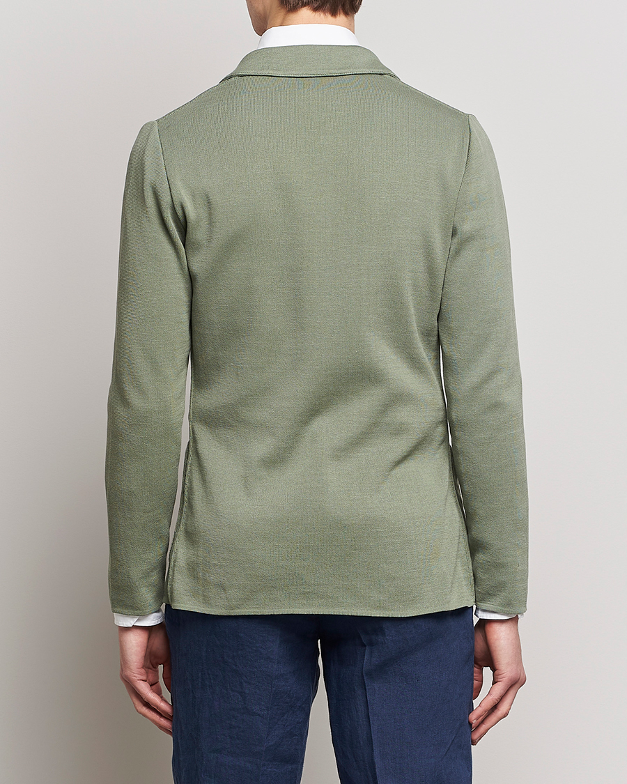 Homme | Blazers | Lardini | Knitted Cotton Blazer Soft Green