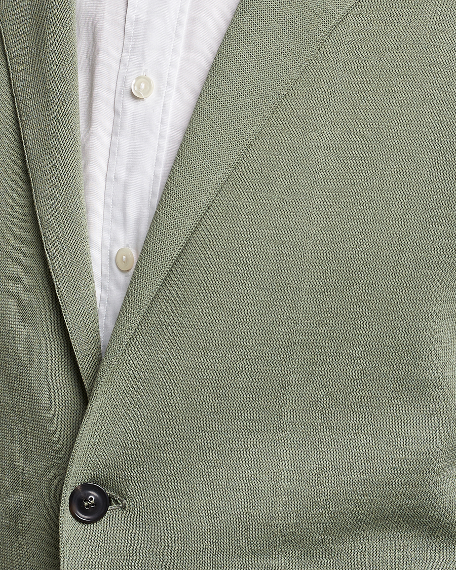 Homme | Blazers | Lardini | Knitted Cotton Blazer Soft Green