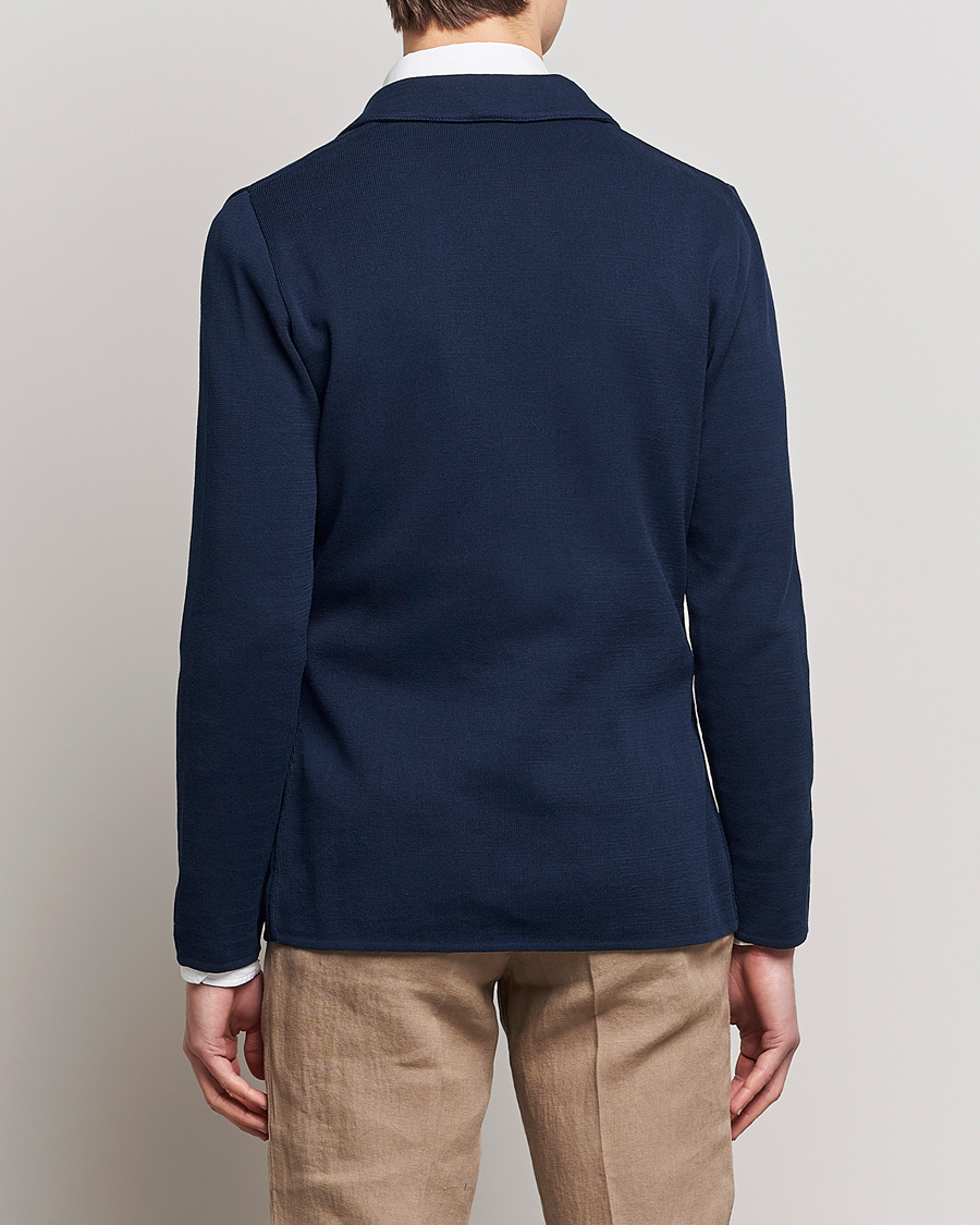 Homme | Blazers | Lardini | Knitted Cotton Blazer Navy