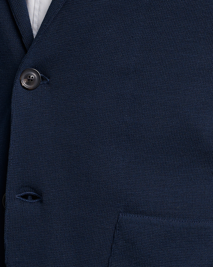 Homme | Blazers | Lardini | Knitted Cotton Blazer Navy