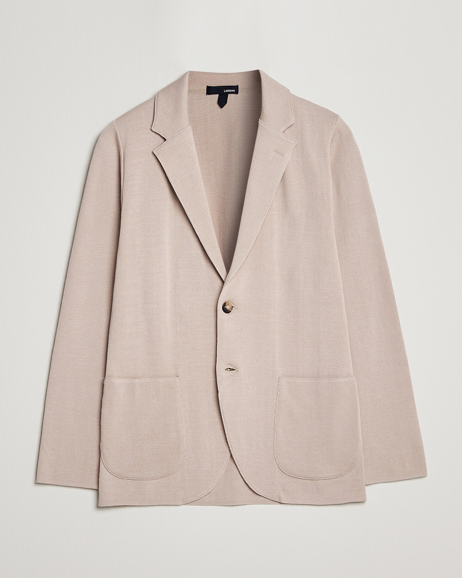 Homme | Blazers | Lardini | Knitted Cotton Blazer Beige